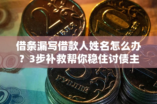 济南借条漏写借款人姓名怎么办？3步补救帮你稳住讨债主动权