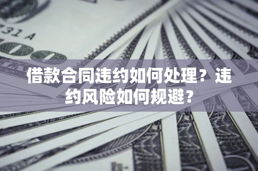 济南借款合同违约如何处理？违约风险如何规避？