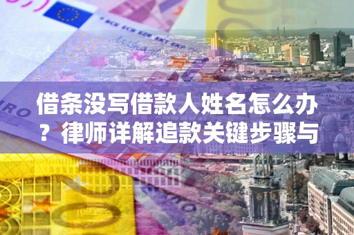济南借条没写借款人姓名怎么办？律师详解追款关键步骤与证据链构建